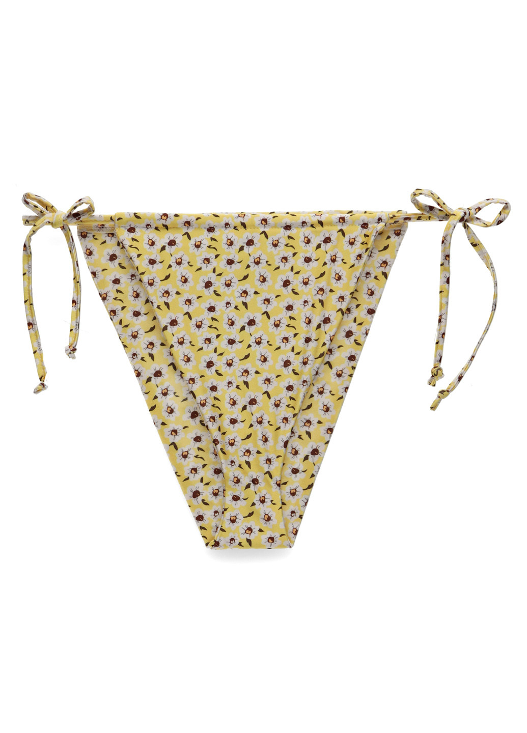 Желтые купальные трусики-плавки с цветочным принтом PrettyLittleThing