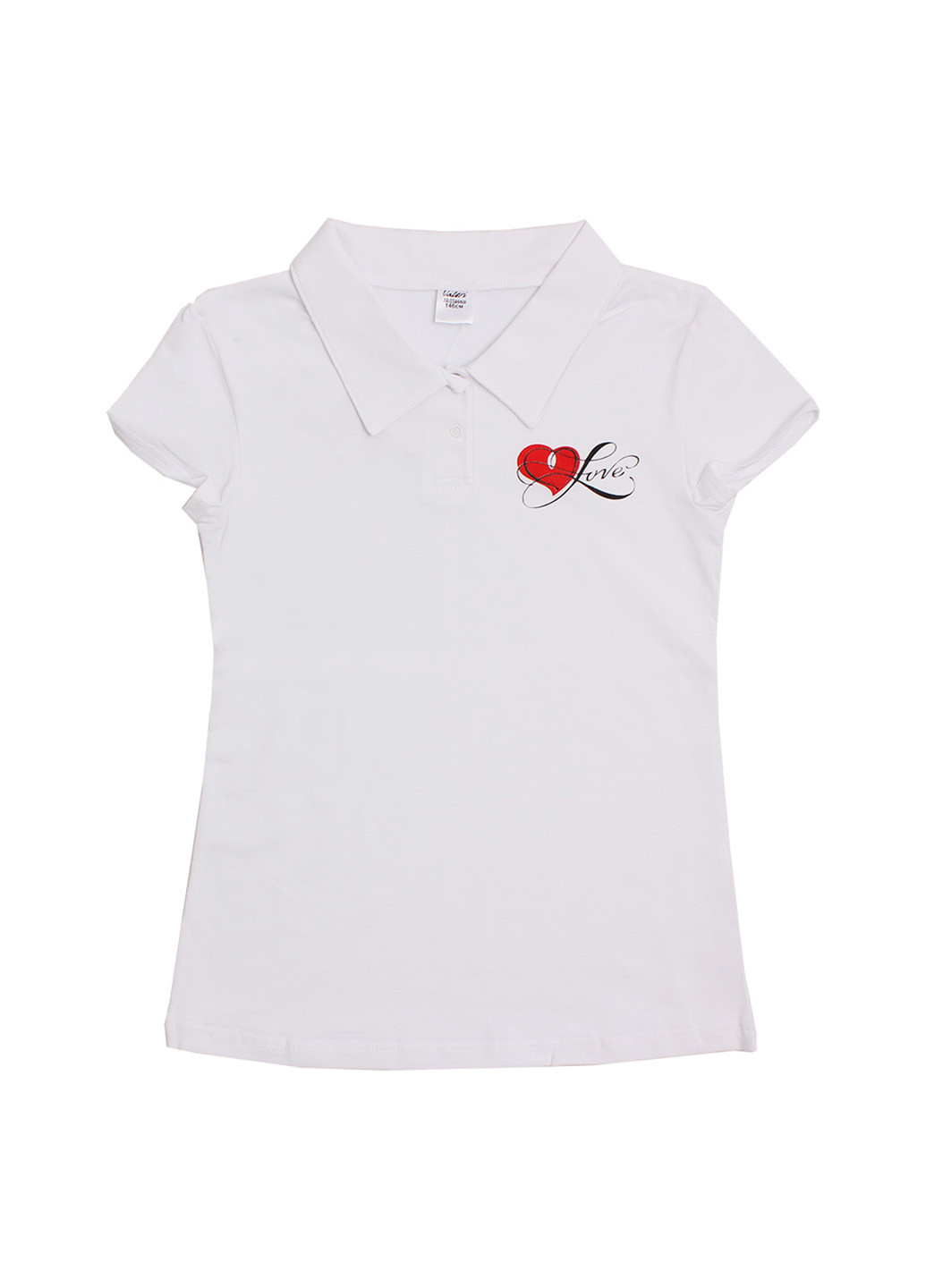 Белая детская футболка-поло для девочки Валери-Текс с рисунком