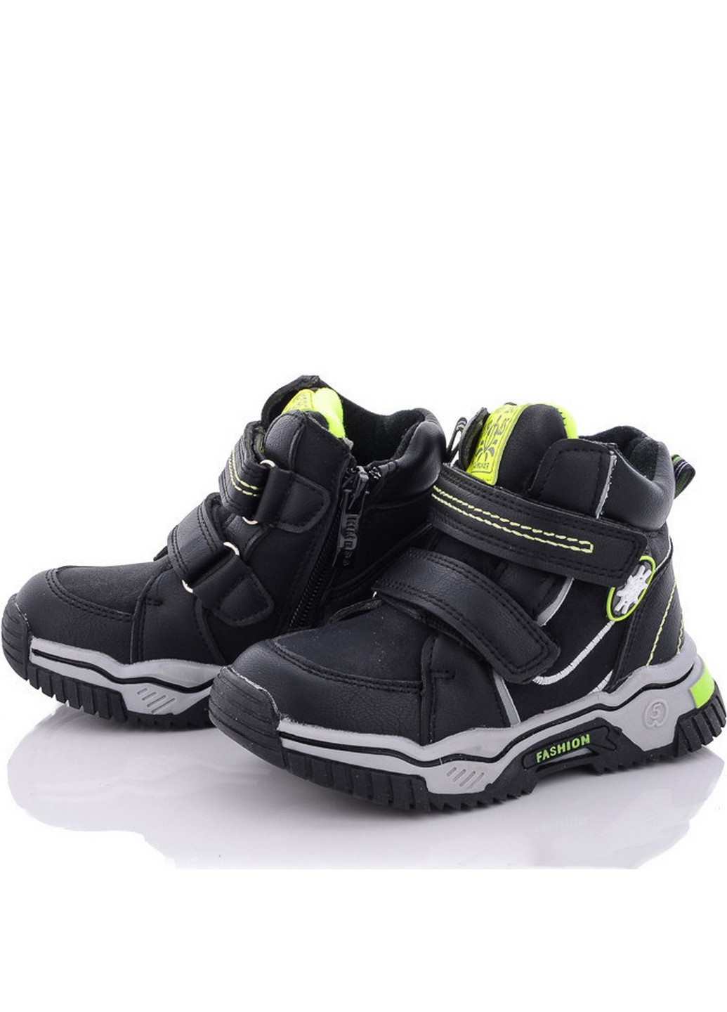 Черные кэжуал осенние демисезонные ботинки yf939-1a черно-зеленый Kimbo