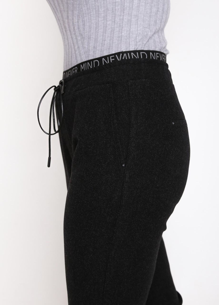 Штани жіночі джоггери чорні із сірим теплі зимові Estensivo джоггеры (255073631)