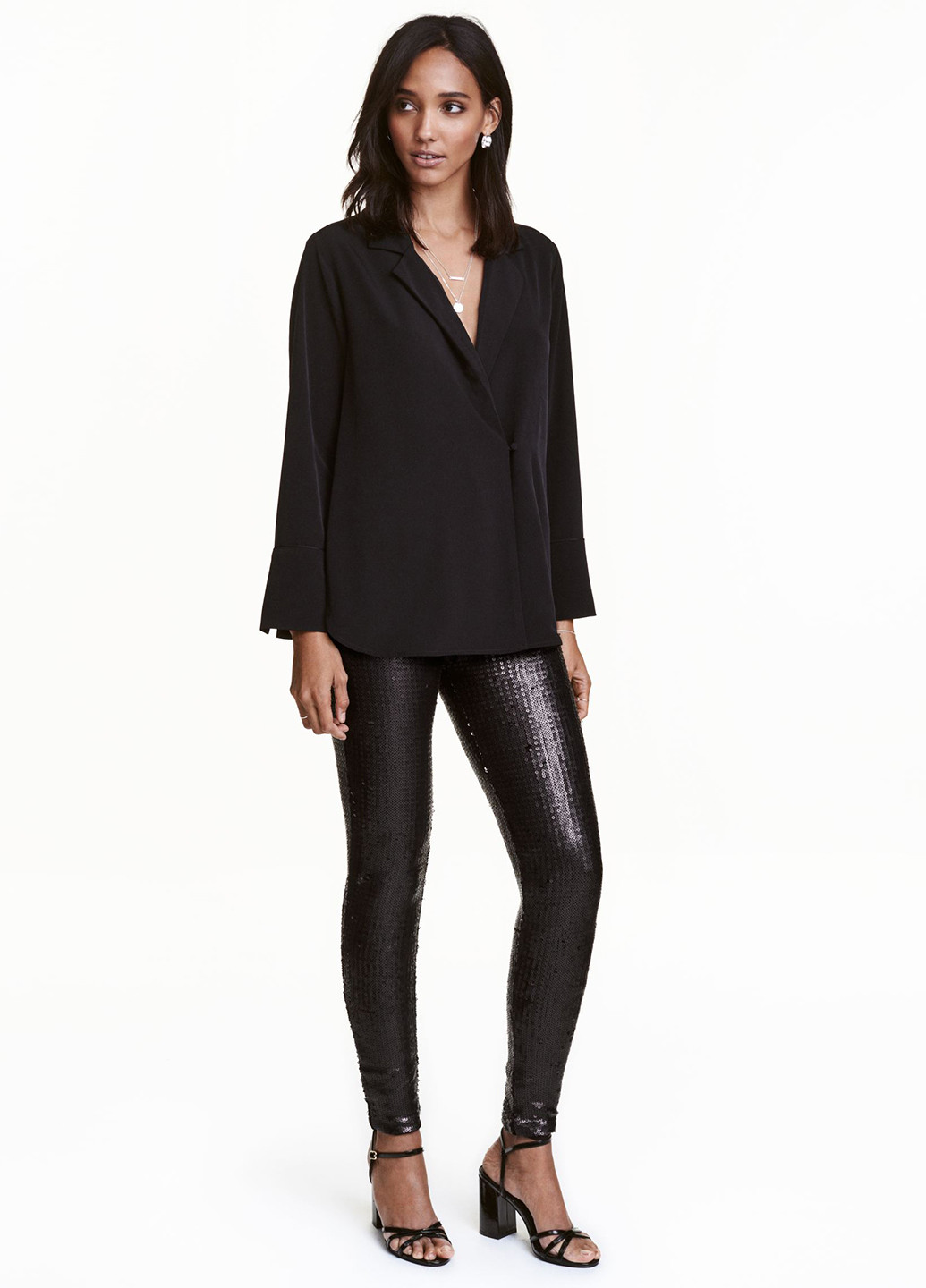 Черные демисезонные леггинсы H&M