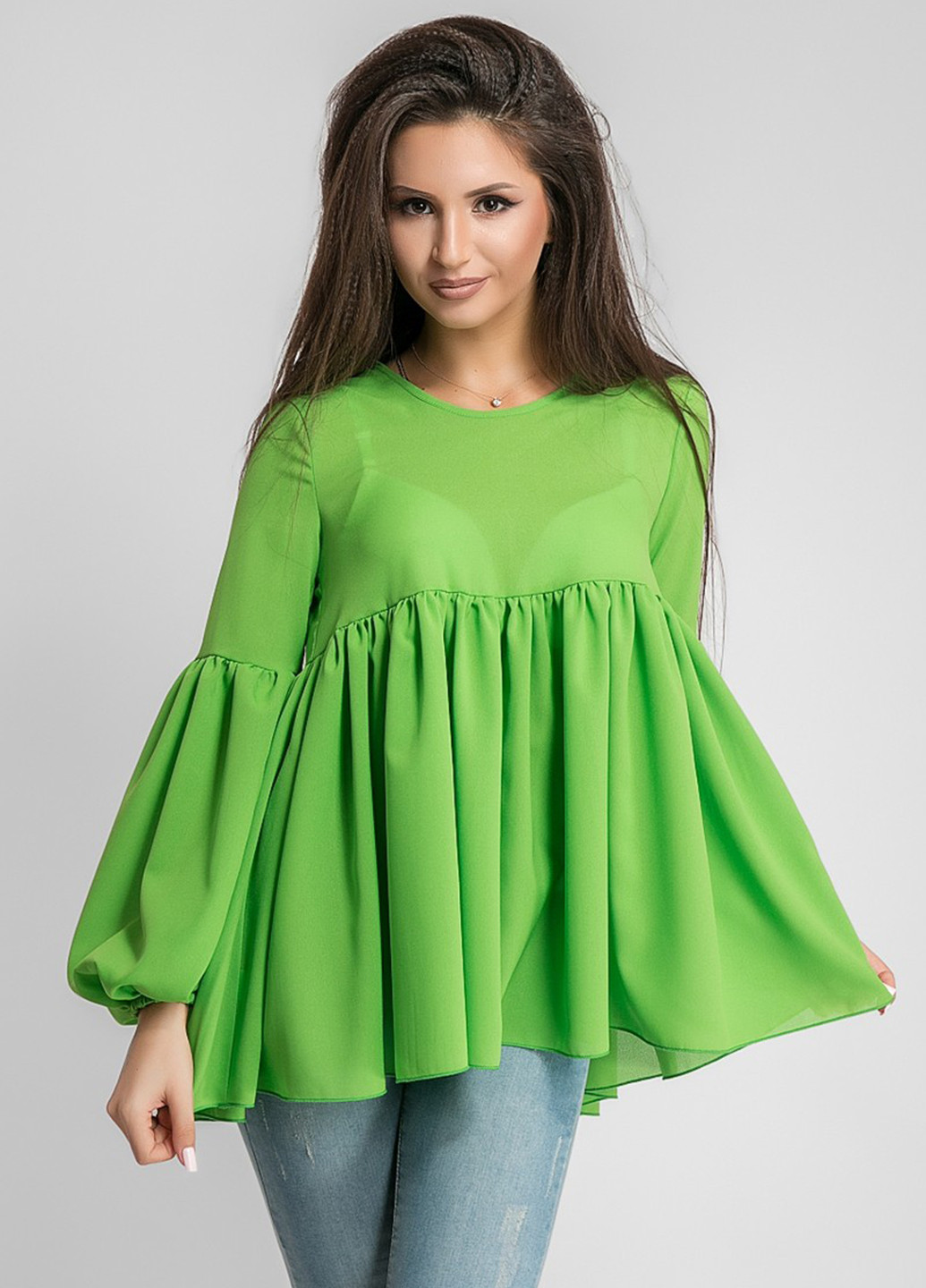 Зеленая демисезонная блуза Modna Anka
