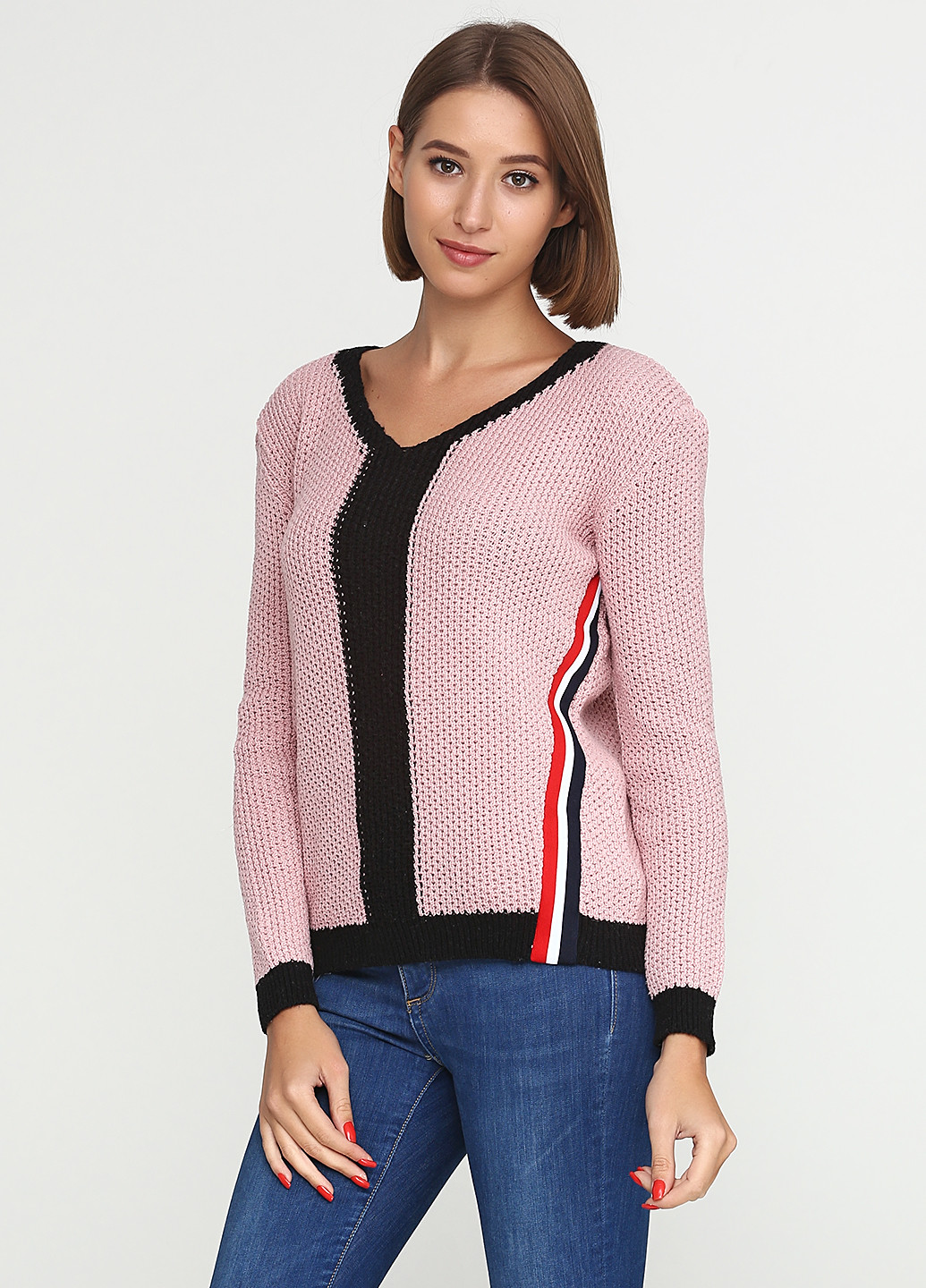 Светло-розовый демисезонный пуловер пуловер Edda