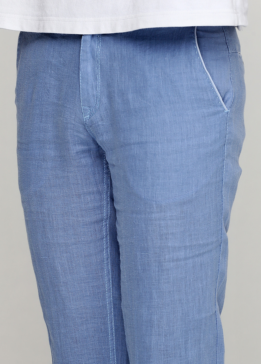 Голубые кэжуал демисезонные прямые брюки GF Ferre