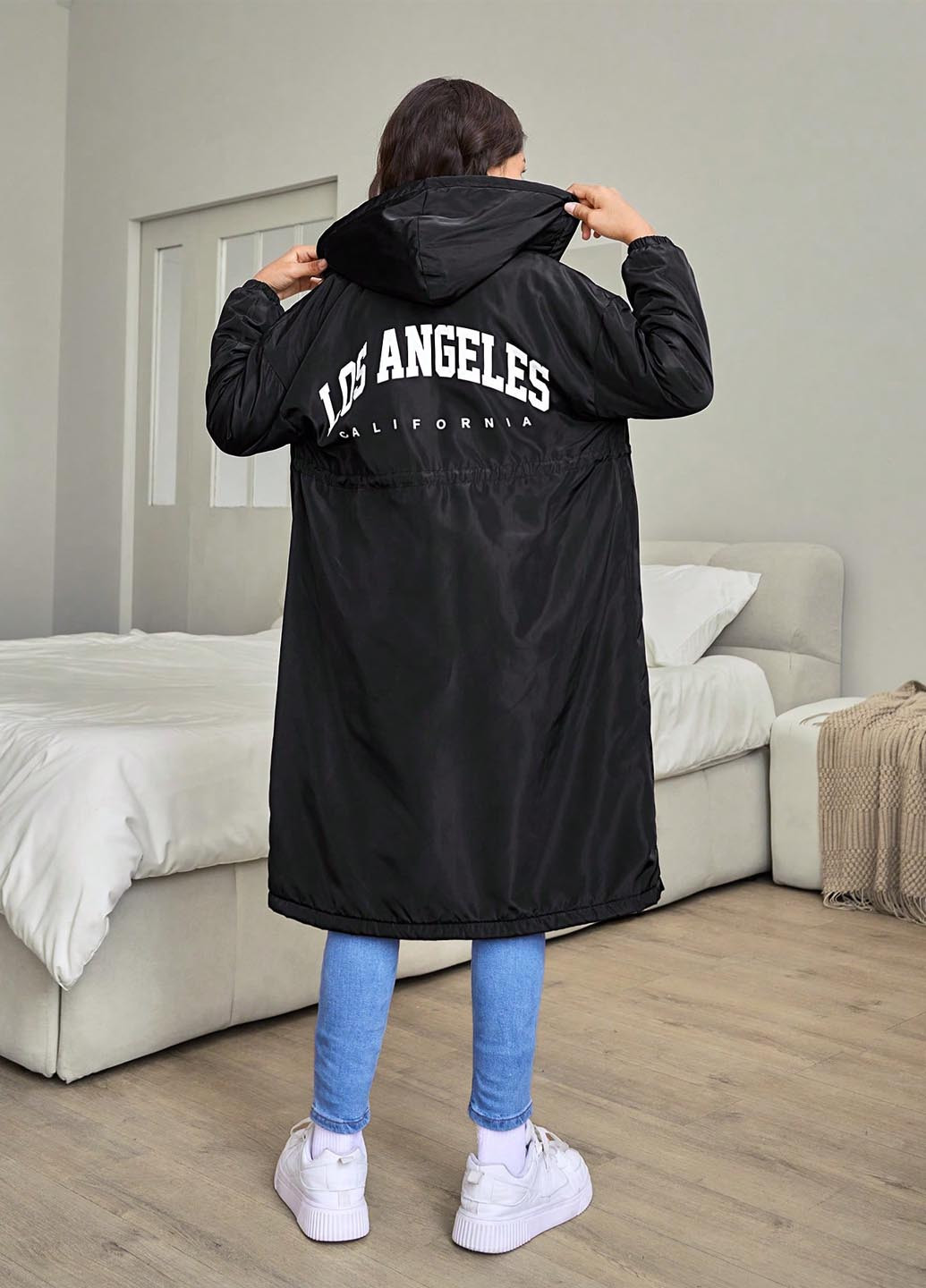 Чорна демісезонна куртка куртка-пальто SHEIN