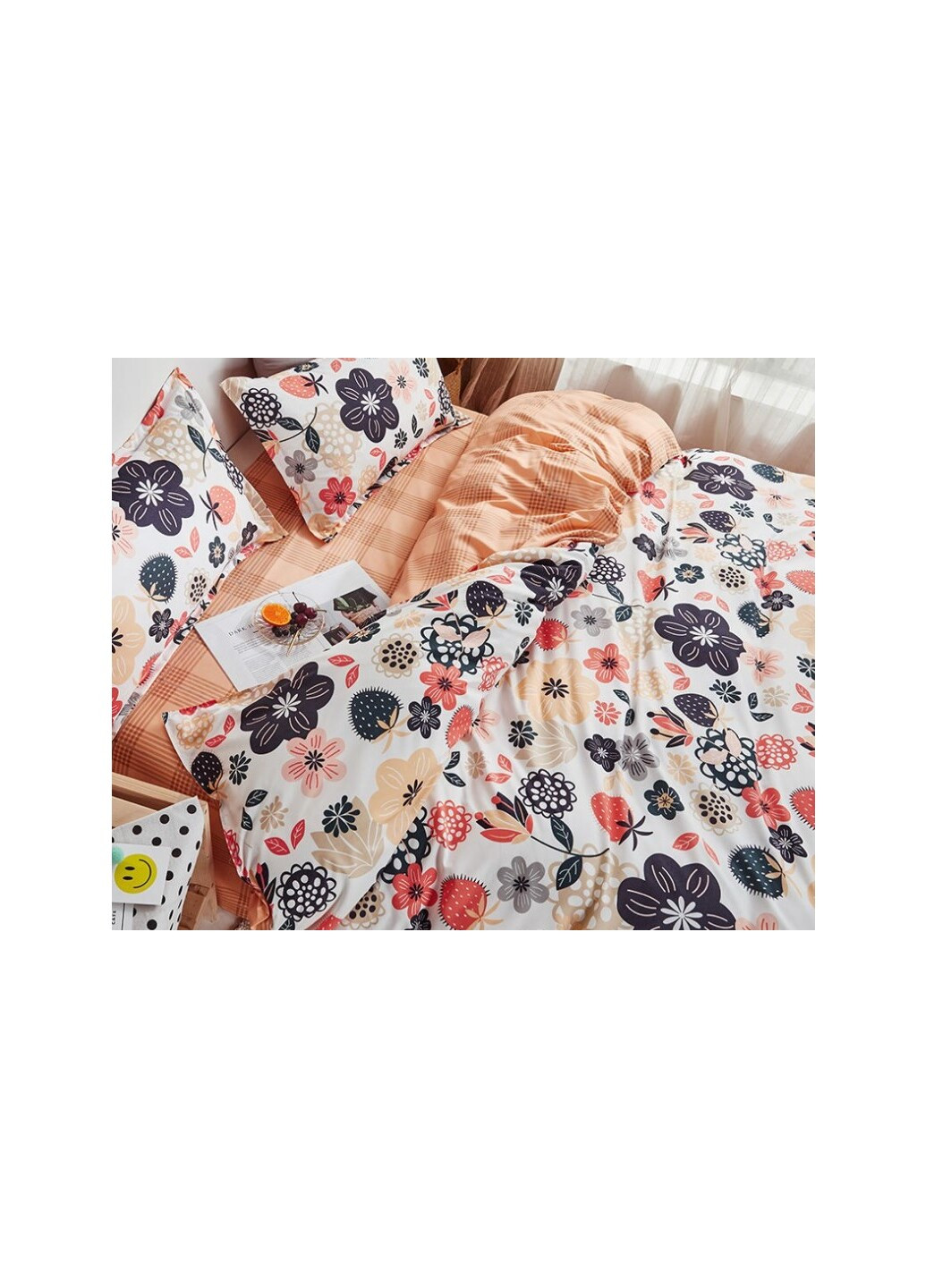 Комплект постельного белья с цветочным принтом Summer flowers (полуторный) Berni Home 59401 (249946497)