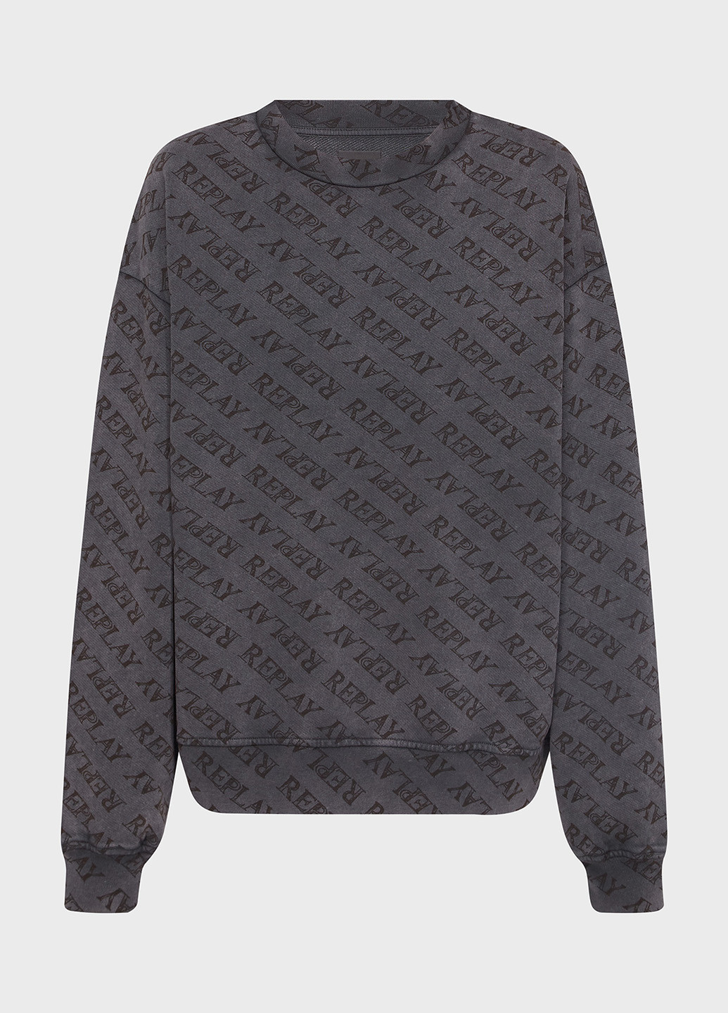 Чорний світшот Replay напис без декору (315010186)