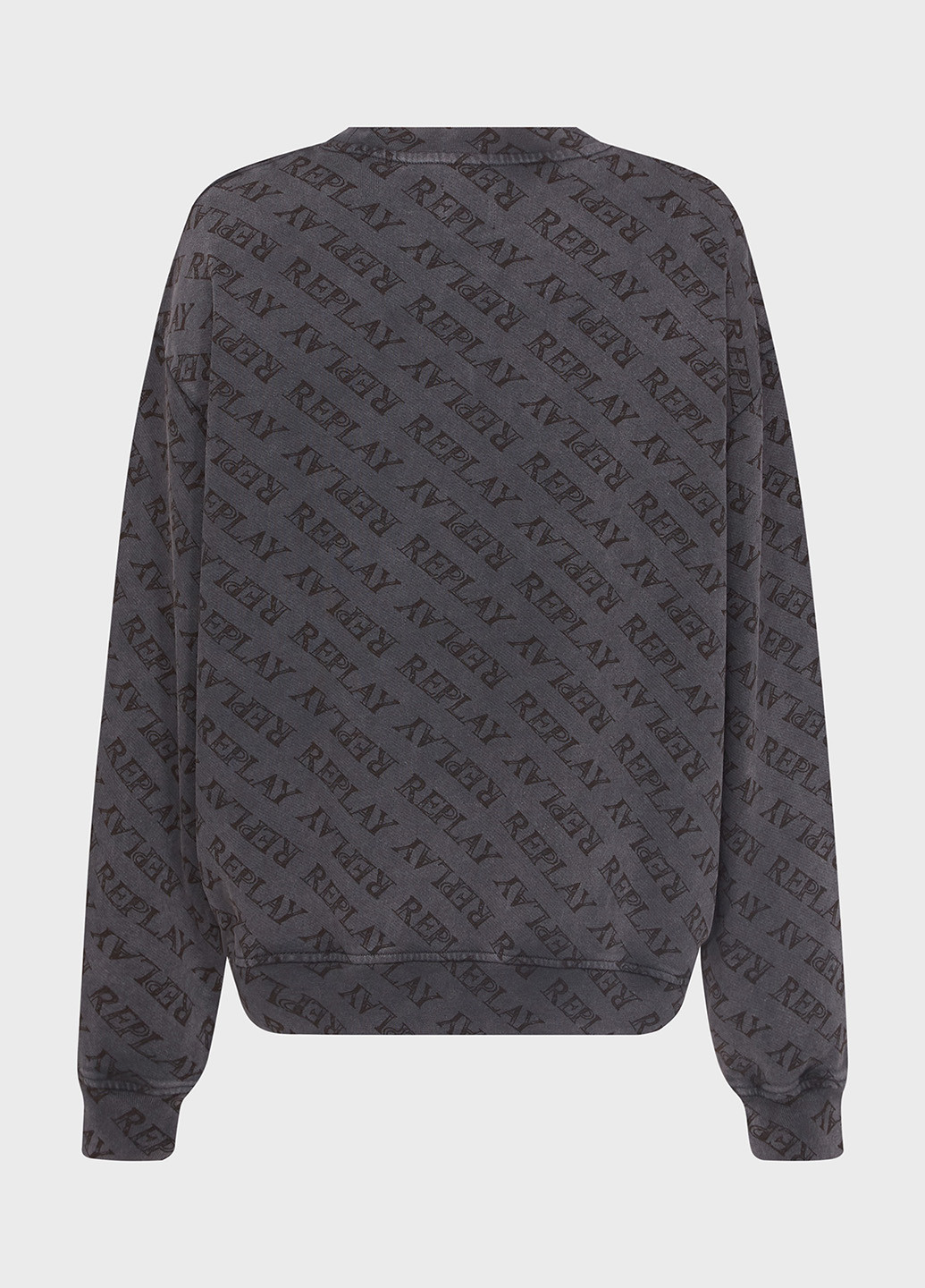 Чорний світшот Replay напис без декору (315010186)