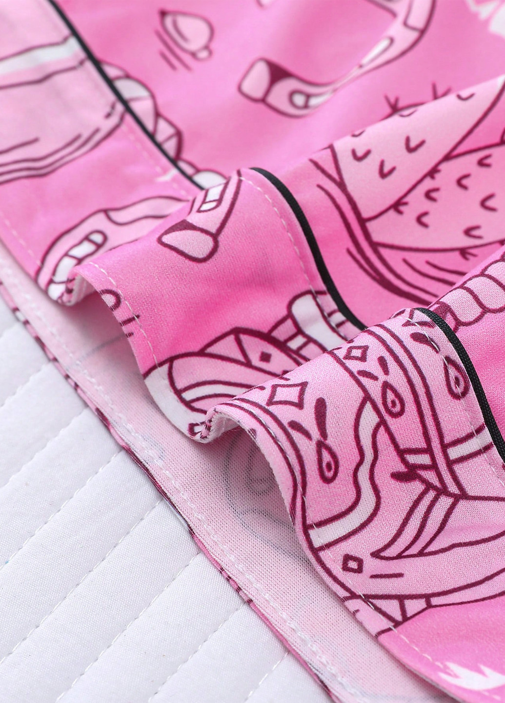 Фуксинова (колору Фукія) всесезон піжама (сорочка, шорти) сорочка + шорти SHEIN