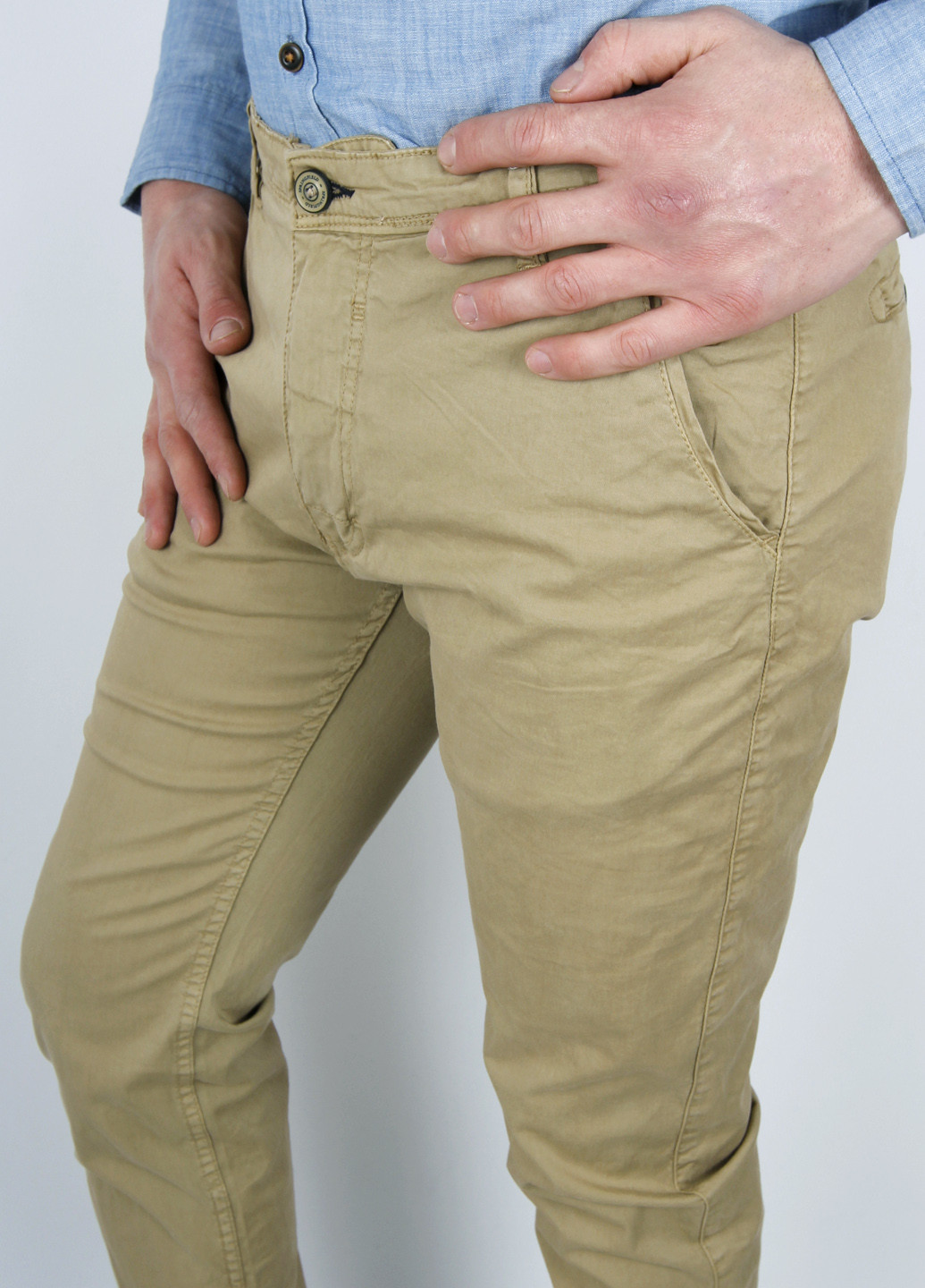 Темно-бежевые кэжуал демисезонные со средней талией брюки Springfield