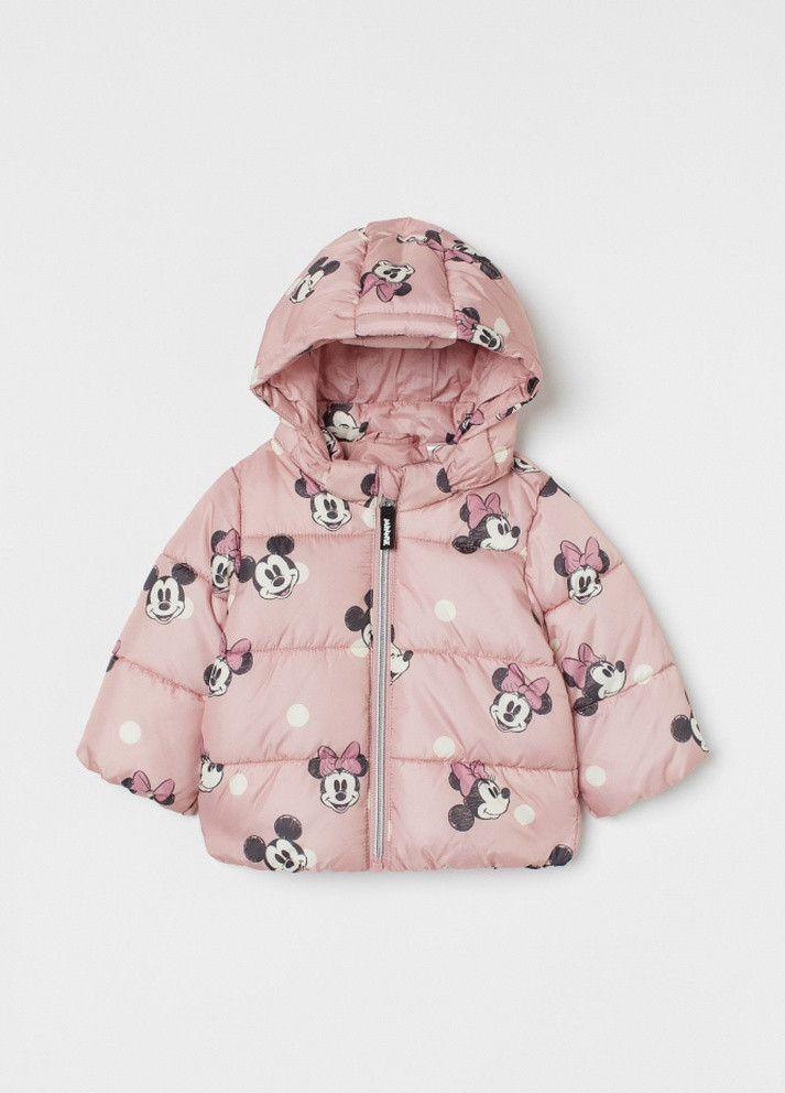 Розовая демисезонная куртка демисезонная минни маус для девочки H&M