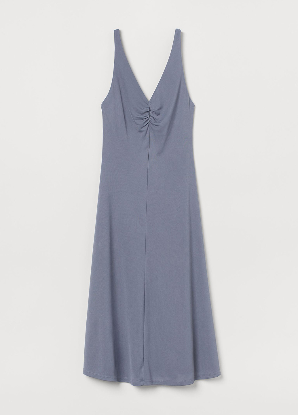 Темно-голубое кэжуал платье клеш H&M однотонное