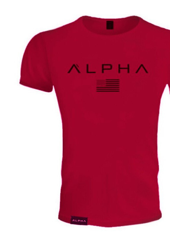 Красная мужская футболка Alpha