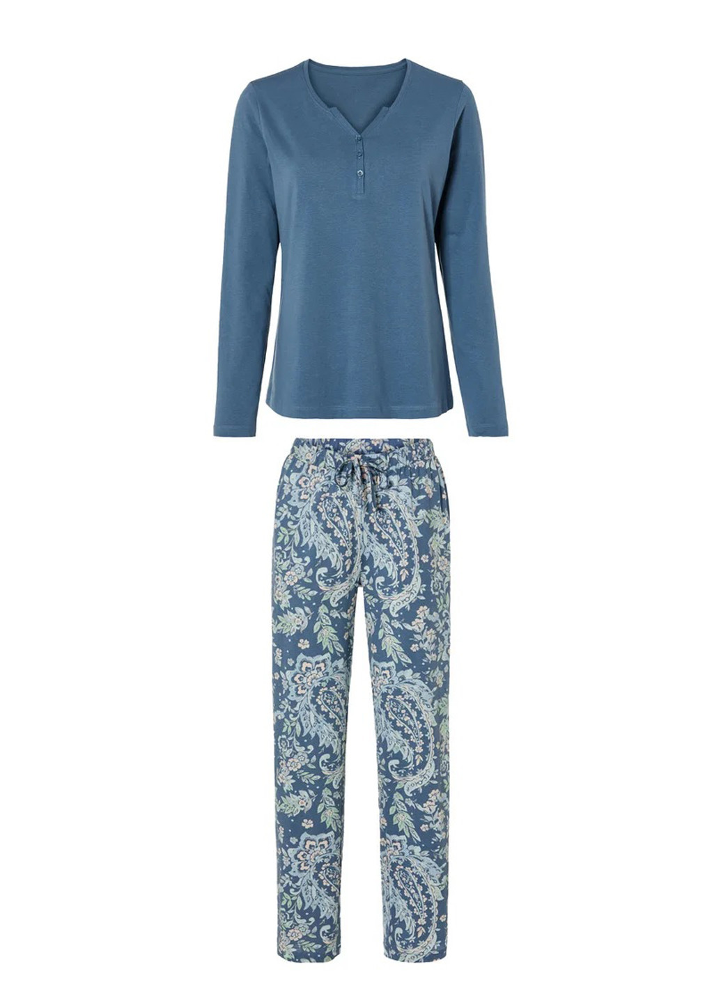 Серо-синяя всесезон пижама (лонгслив, брюки) лонгслив + брюки Esmara