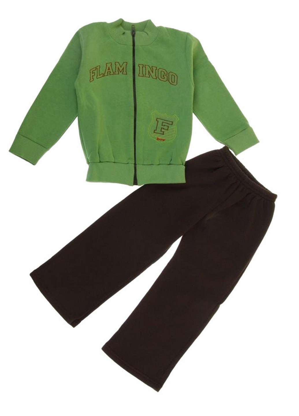 Зеленый демисезонный костюм (бомпер, брюки) Фламинго
