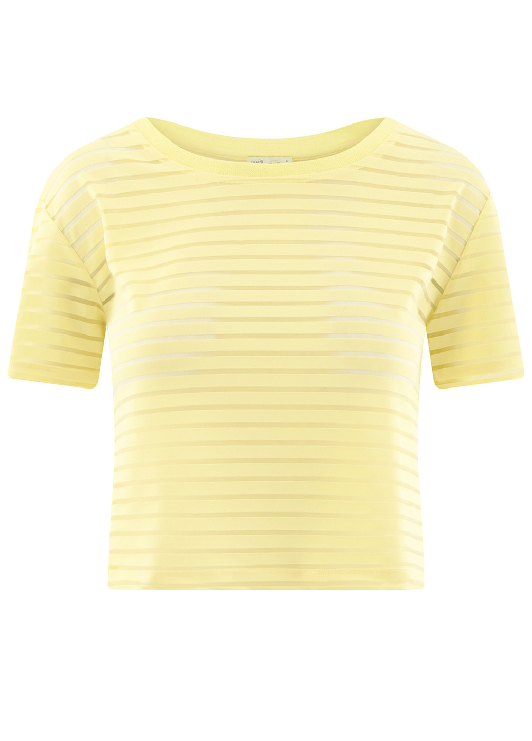 Желтая летняя футболка Oodji