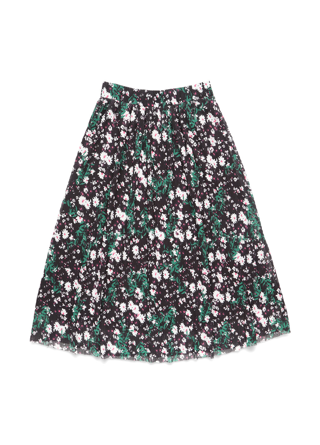 Черная кэжуал цветочной расцветки юбка Fransa клешированная, плиссе