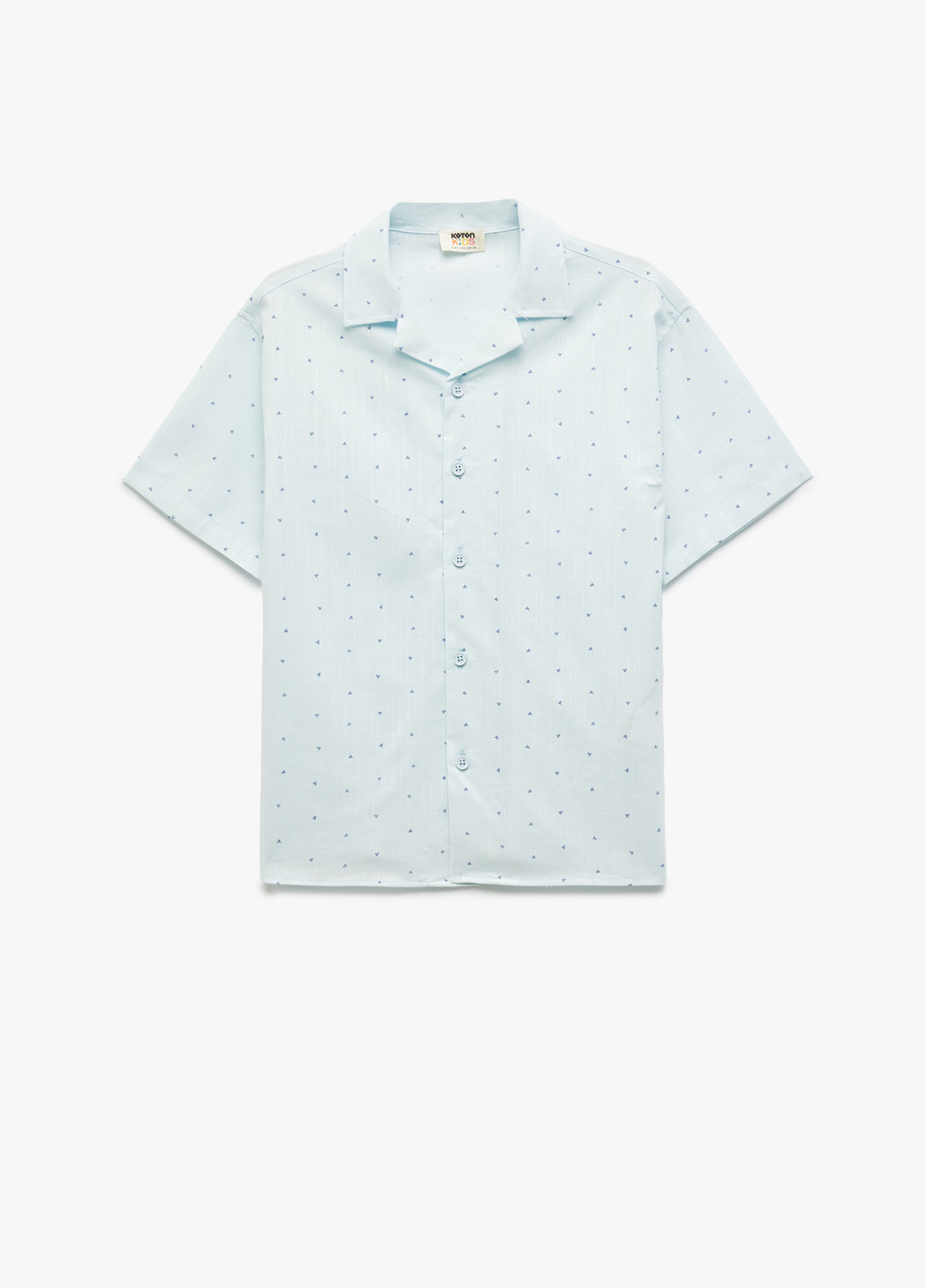 Светло-голубой кэжуал рубашка с геометрическим узором KOTON