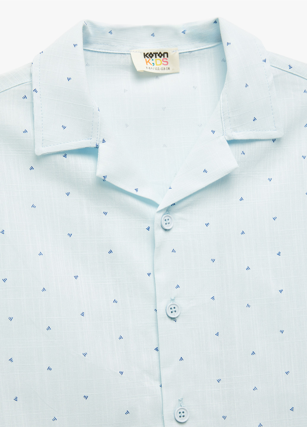 Светло-голубой кэжуал рубашка с геометрическим узором KOTON