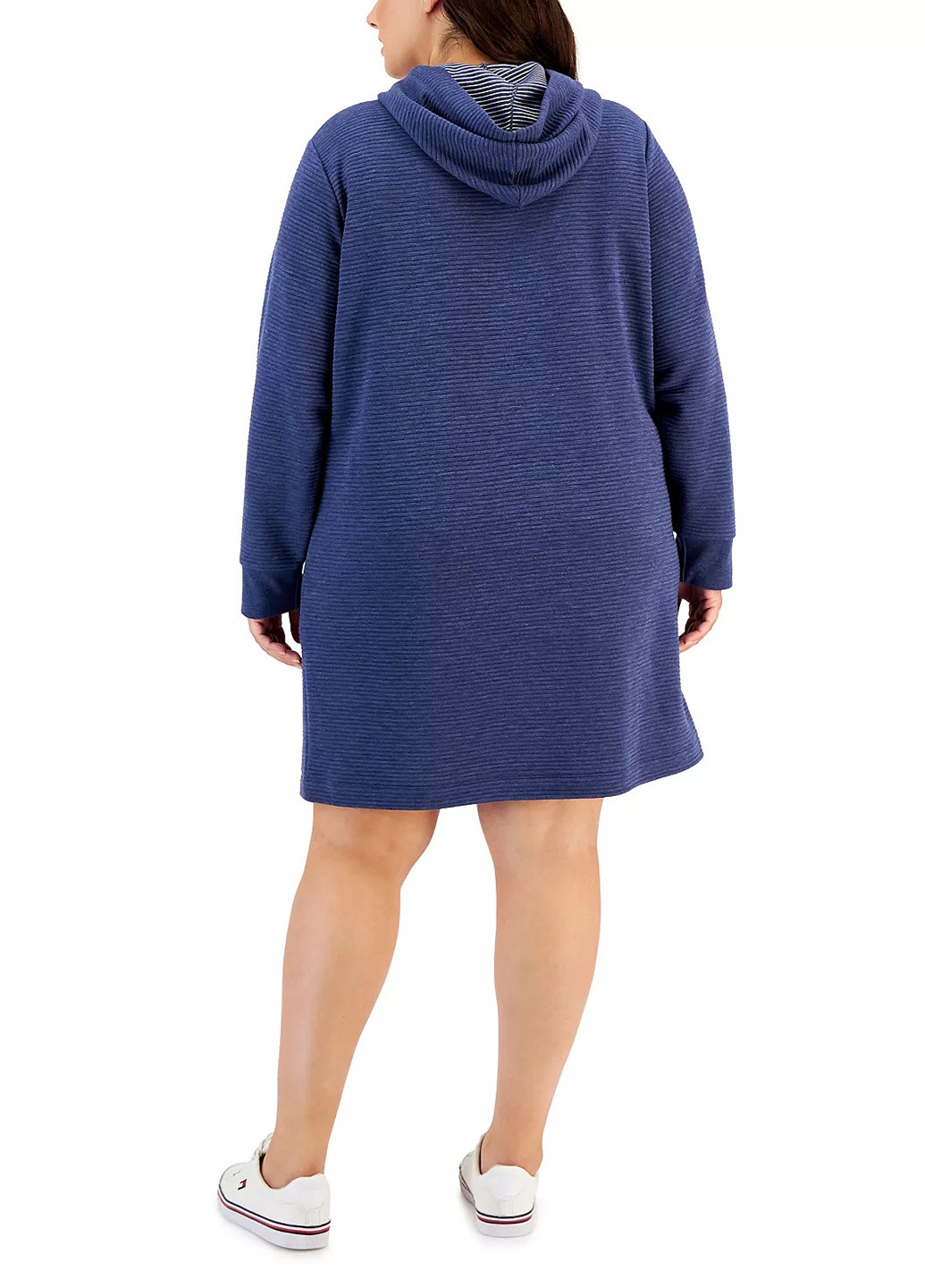 Синя кежуал сукня сукня-худі Tommy Hilfiger однотонна