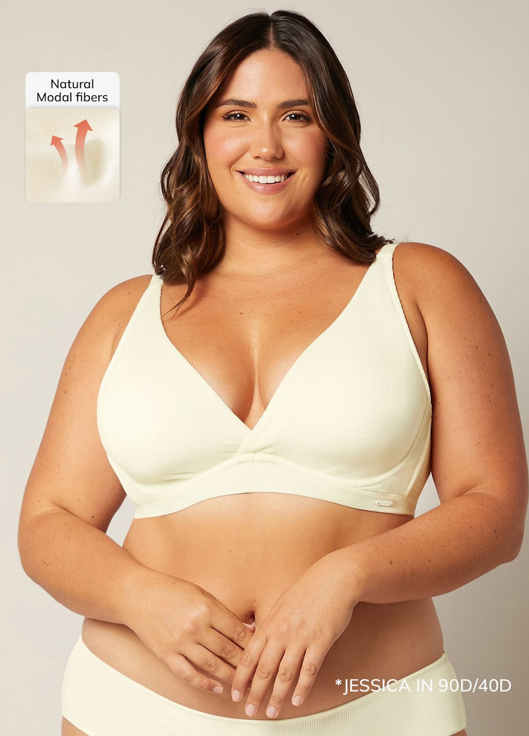 Світло-бежевий мінімайзер бюстгальтер SHEIN з кісточками бавовна