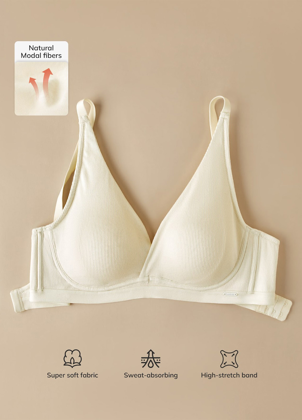 Світло-бежевий мінімайзер бюстгальтер SHEIN з кісточками бавовна