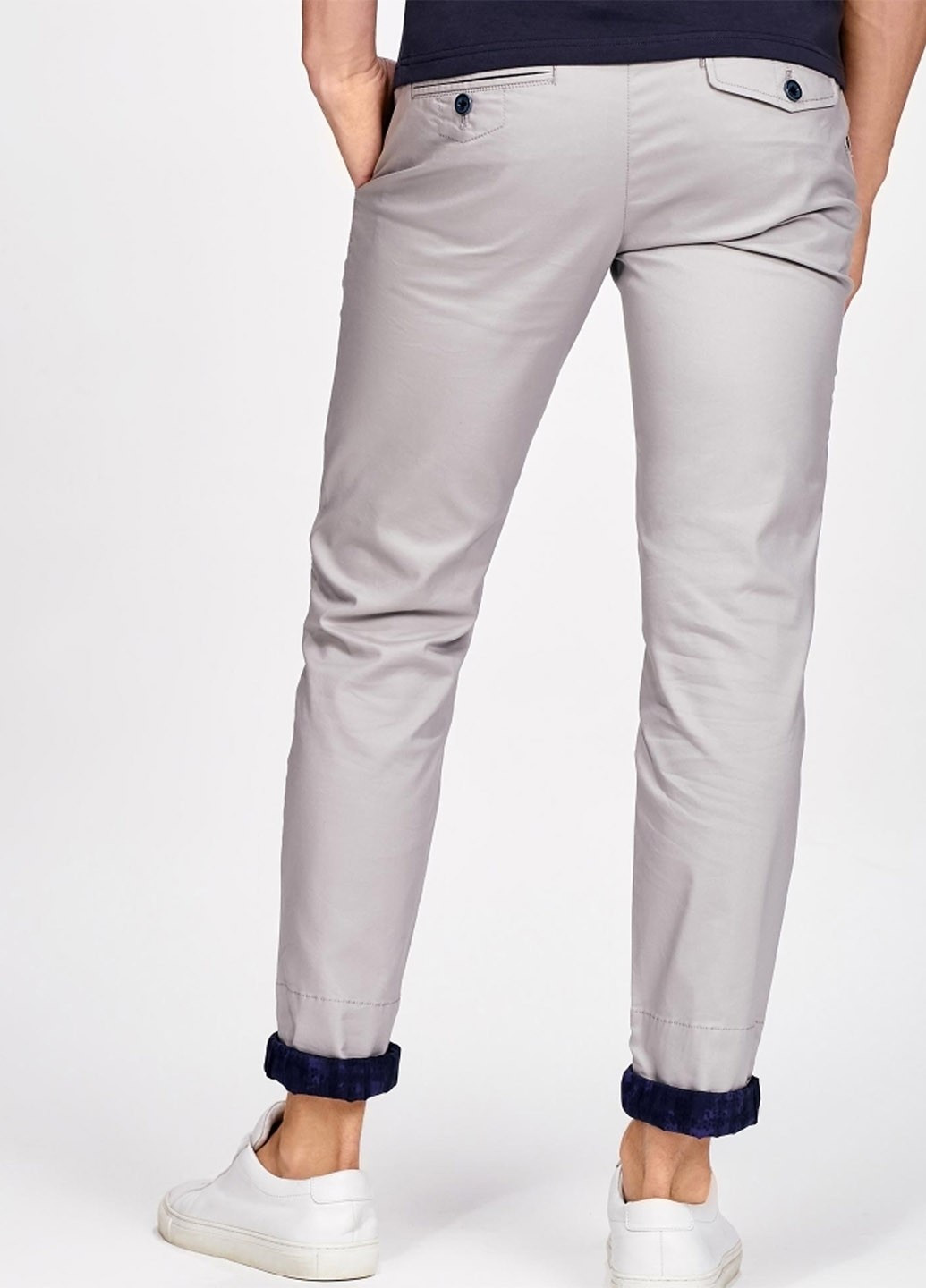 Светло-серые кэжуал демисезонные прямые брюки Jack & Jones
