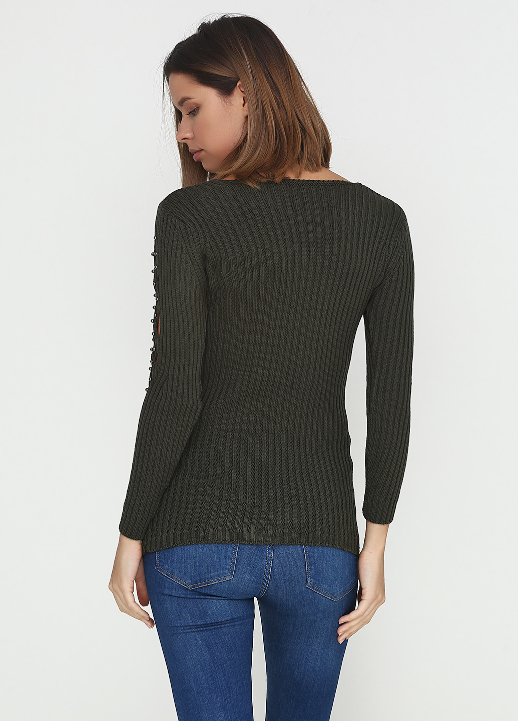 Оливковый (хаки) демисезонный пуловер пуловер Edda