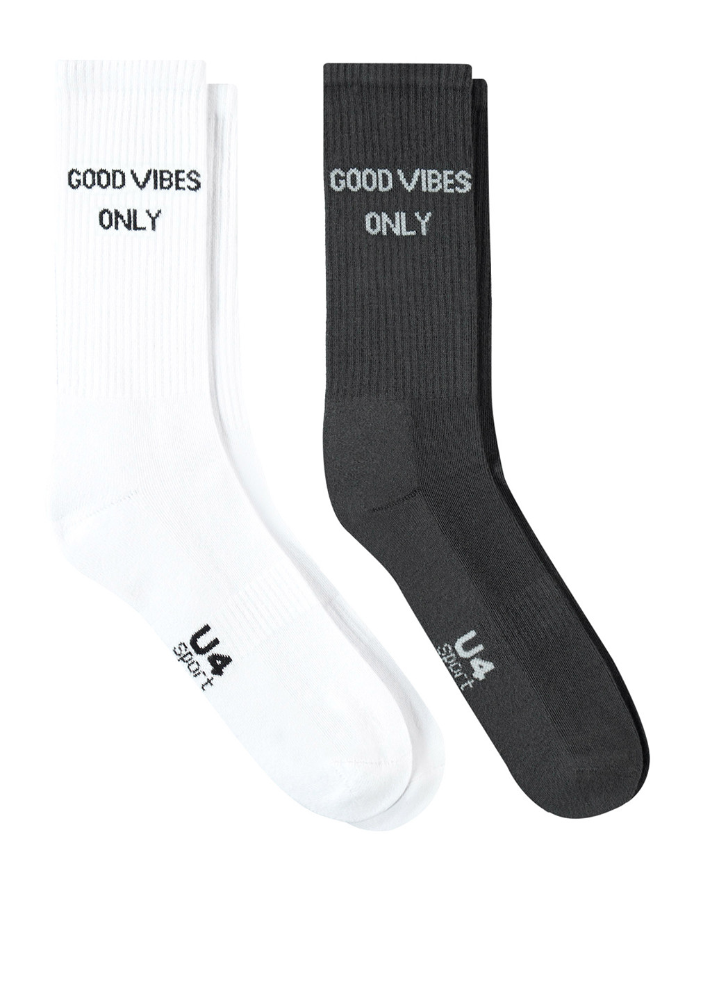 Комбинированные носки (2 пары) UNITED4 надписи (329059756)