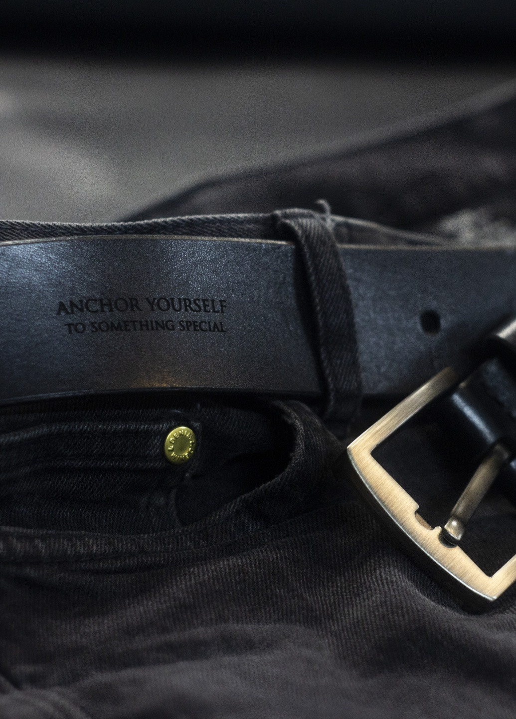 Ремінь чоловічий шкіряний з натуральної італійської шкіри в дерев’яній подарунковій коробочці (135 см) - Чорний Anchor Stuff oldsalt belt (241801891)