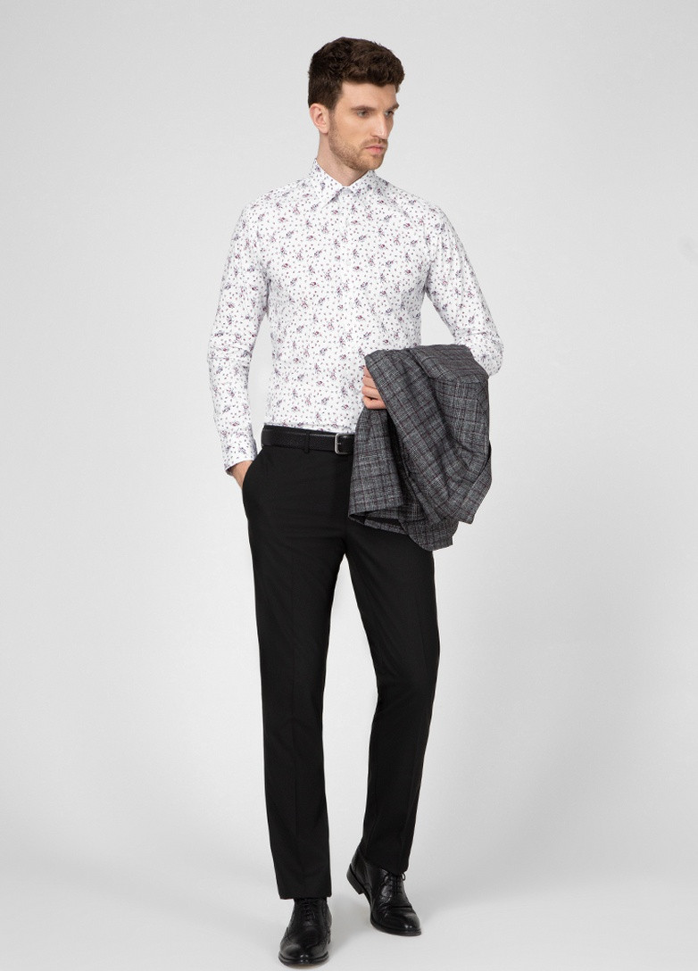 Белая рубашка с цветами NAVI