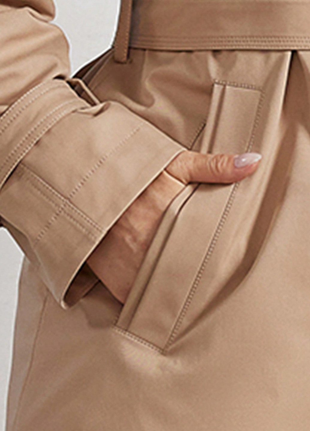 Бежевое демисезонное Пальто двубортное SHEIN