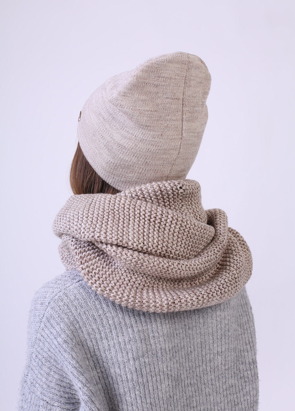Теплий зимовий комплект (шапка, шарф-снуд) без підкладок 661047 DeMari итальянка (239417817)