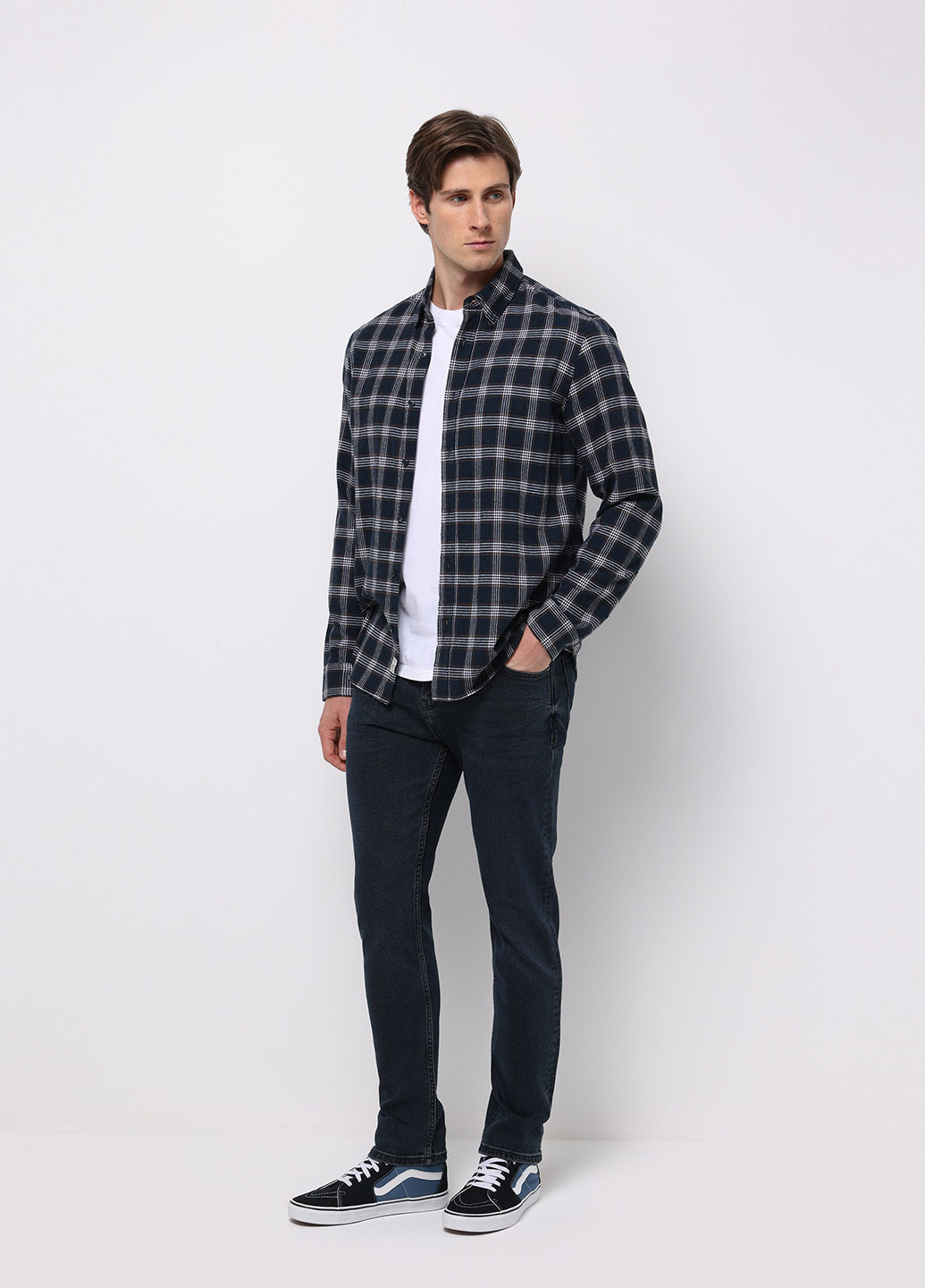 Темно-синие демисезонные регюлар фит джинсы Colin's