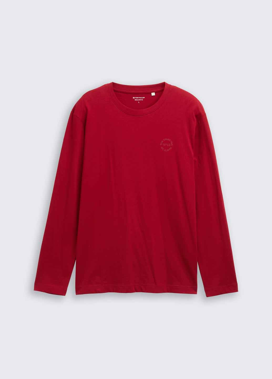 Лонгслів Tom Tailor логотип червоний кежуали бавовна