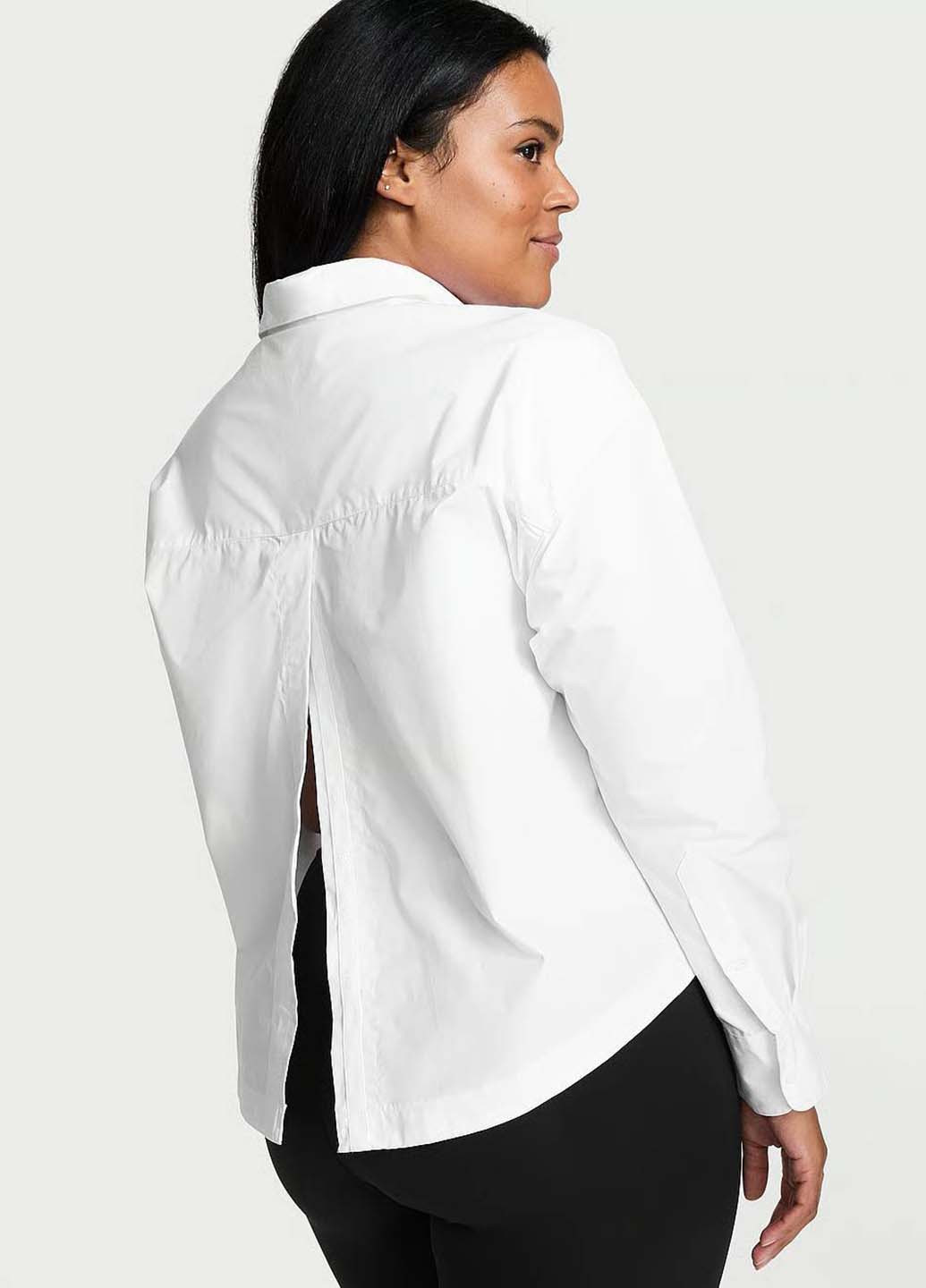 Белая кэжуал рубашка однотонная Victoria's Secret