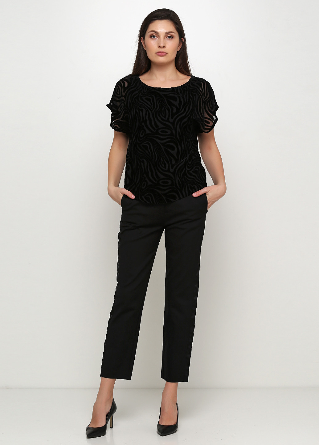 Черный демисезонный комплект (блуза, брюки) BRANDTEX COPENHAGEN