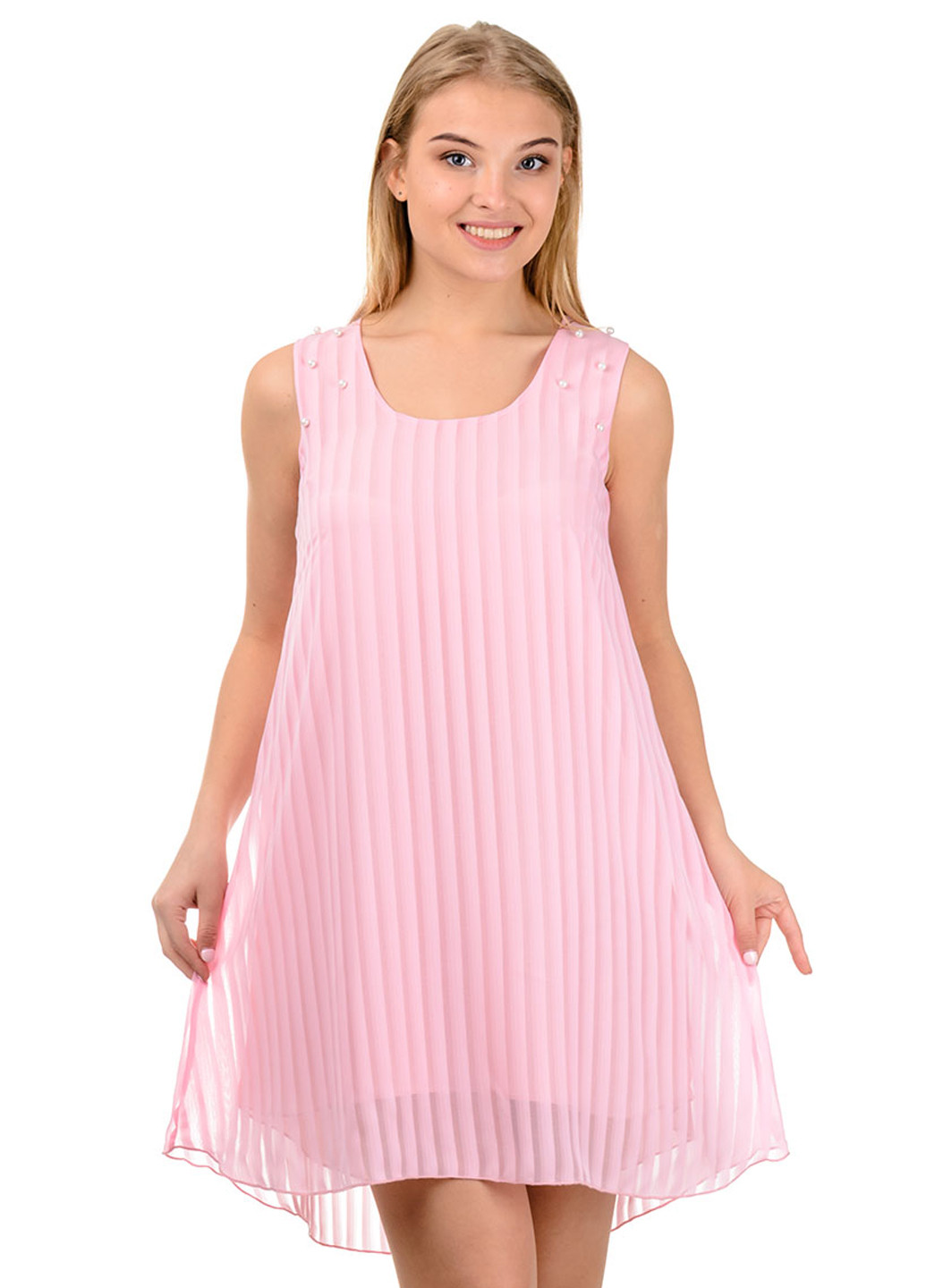 Светло-розовое кэжуал платье A.G. однотонное