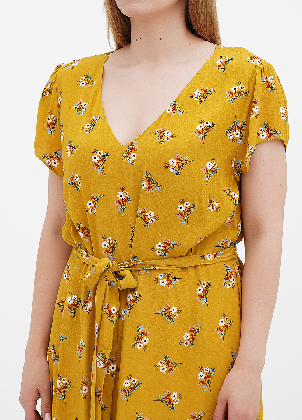Горчичное кэжуал платье Boden с цветочным принтом