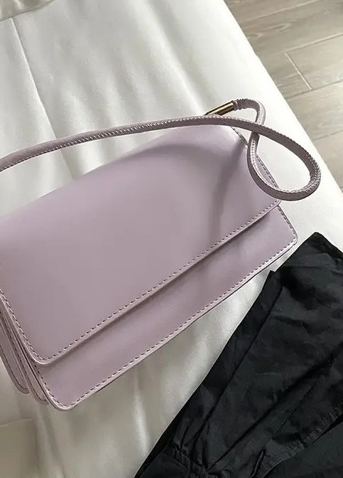 Жіноча класична сумка фіолетова пурпурна 5600 багет через плече клатч на короткій ручці No Brand (252989196)