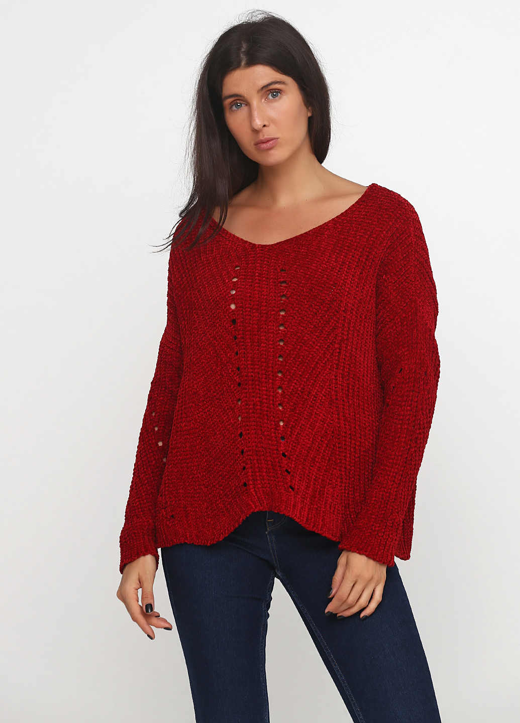 Бордовий демісезонний пуловер пуловер Sassofono