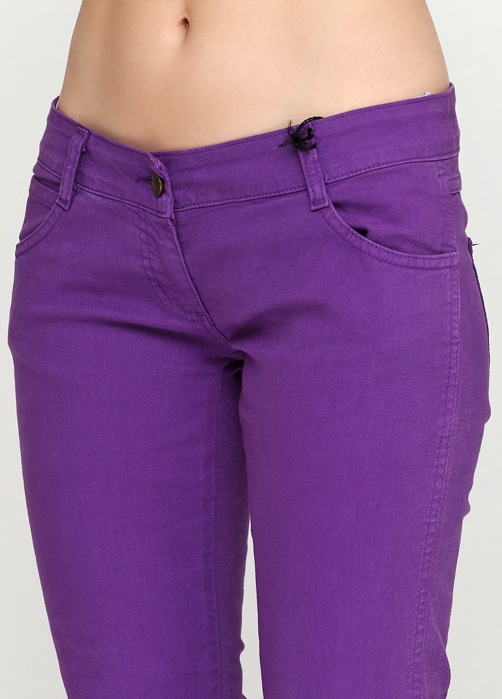 Фиолетовые джинсовые демисезонные зауженные брюки Patrizia Pepe