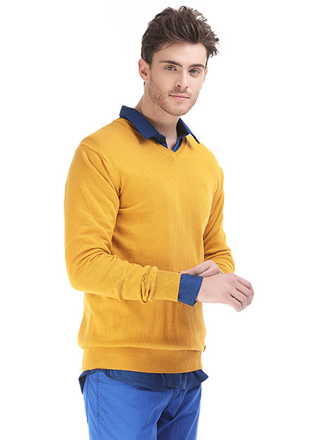 Желтый демисезонный пуловер пуловер Яavin