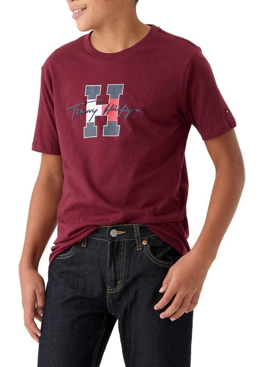 Бордова літня футболка Tommy Hilfiger