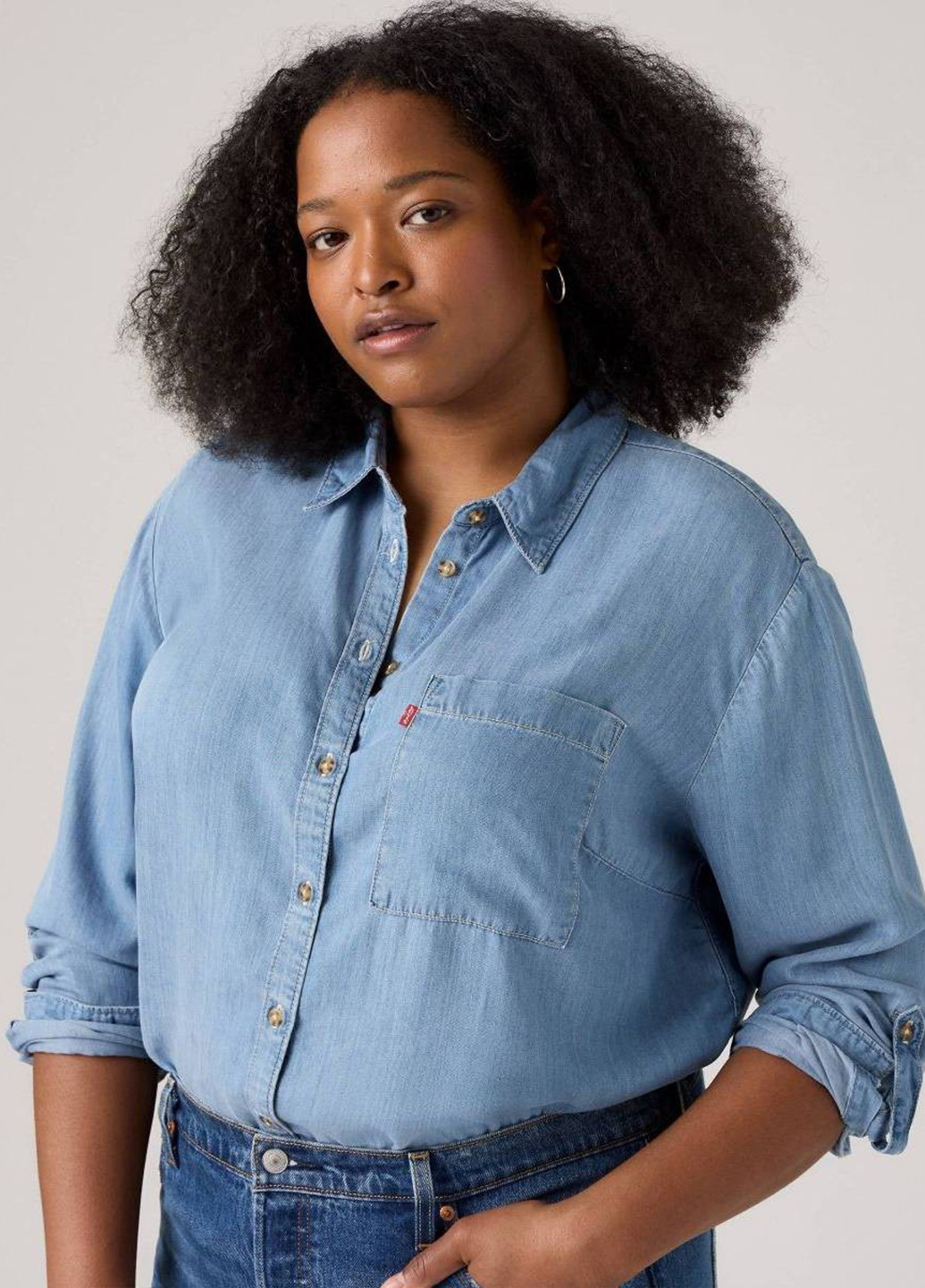 Голубой кэжуал рубашка однотонная Levi's