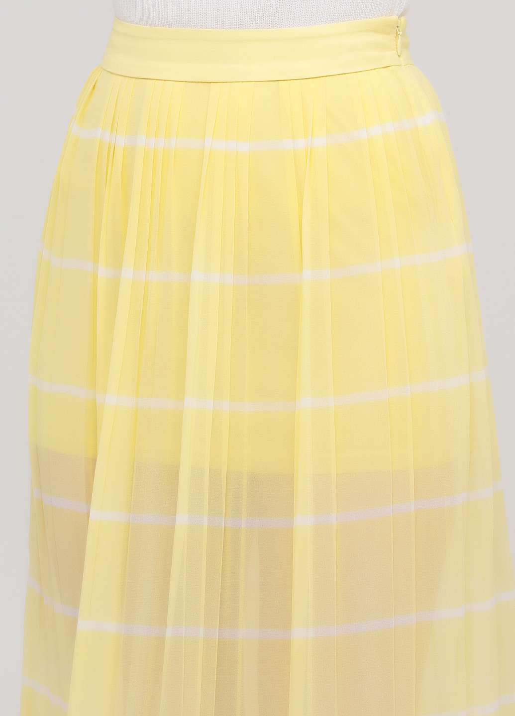 Светло-желтая кэжуал в полоску юбка Vero Moda плиссе, а-силуэта (трапеция)