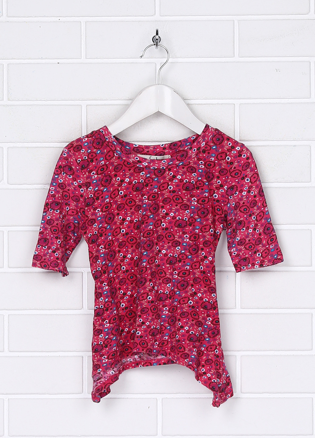Малиновая цветочной расцветки блузка Lei летняя