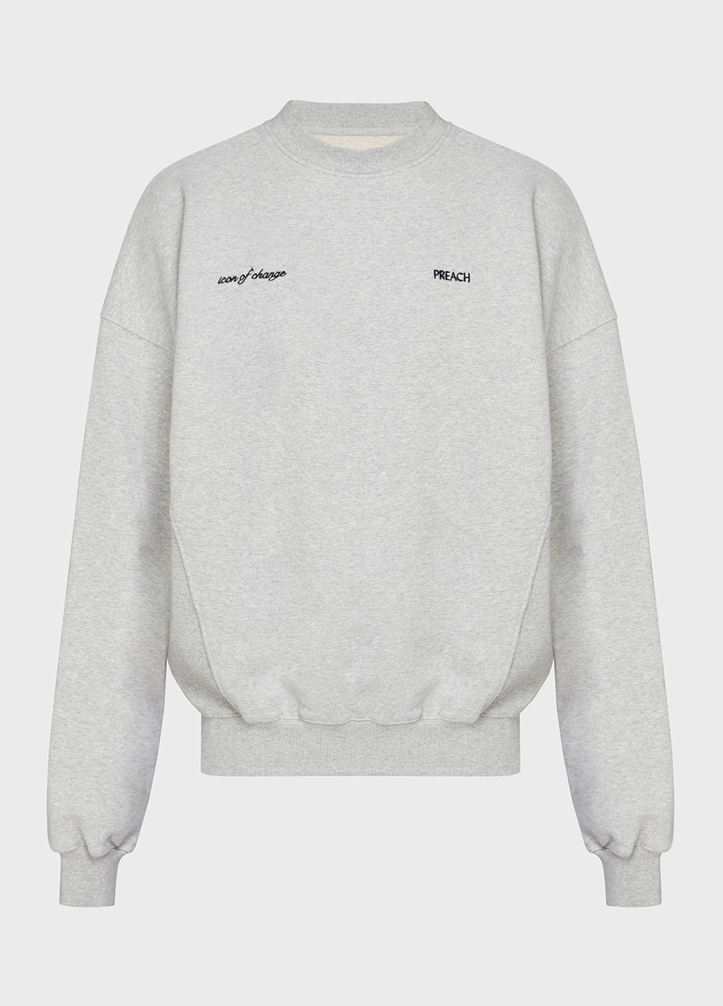Сірий світшот Preach меланж вишивка (332364954)