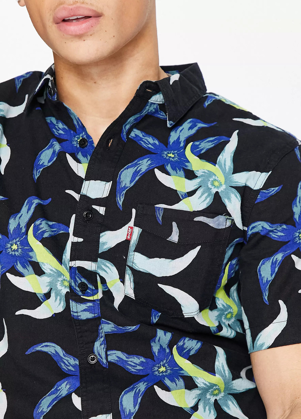 Черная кэжуал рубашка с цветами Levi's