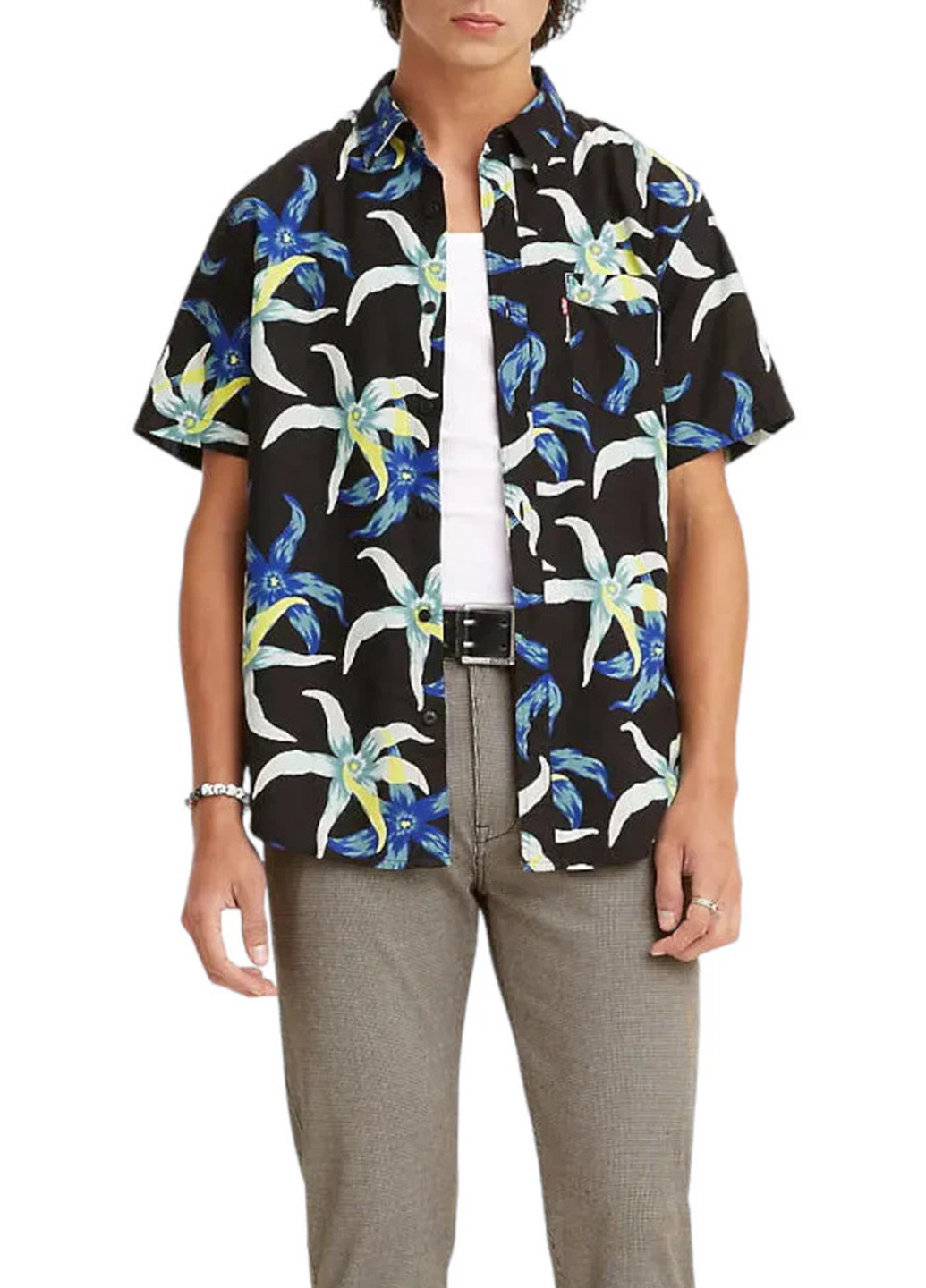 Черная кэжуал рубашка с цветами Levi's